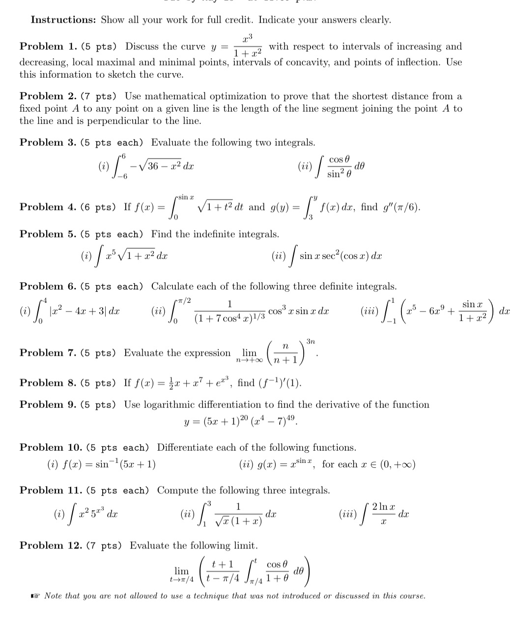Answer these in detail with work shown