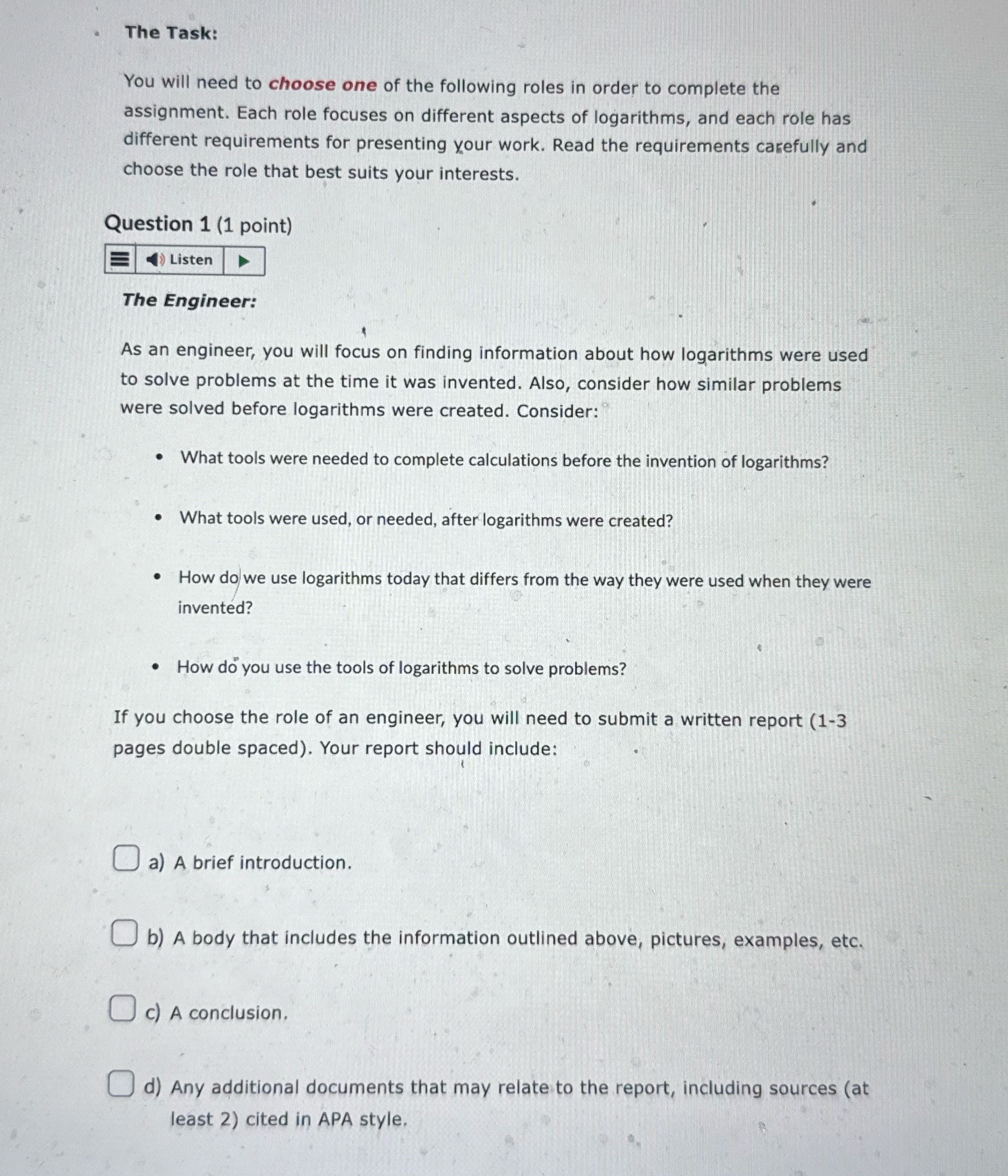 Grade 12 Level Answer Correctly The Task: You