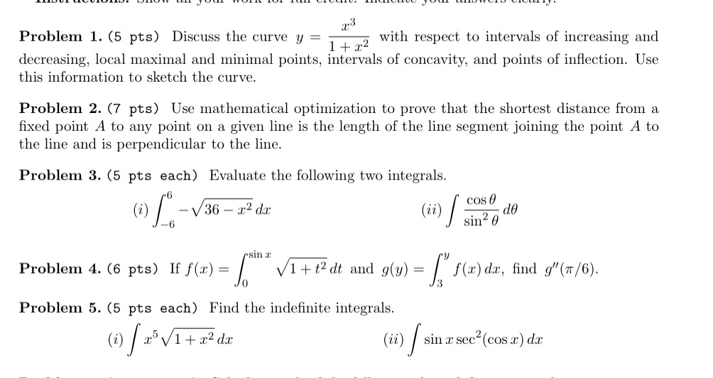 Answer in detail 73 Problem 1. (5 pts) Discuss