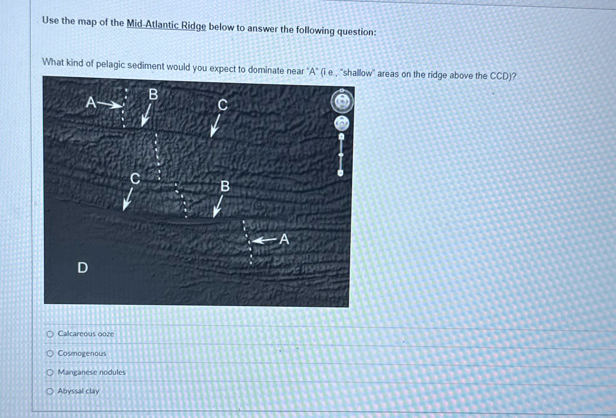 ? Use the map of the Mid-Atlantic Ridge below to