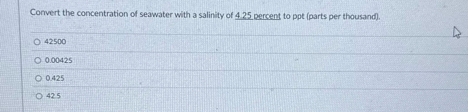 ? Convert the concentration of seawater with a