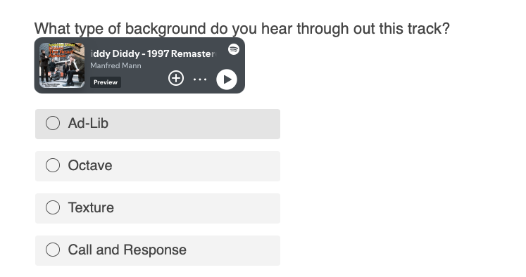 ? What type of background do you hear through out