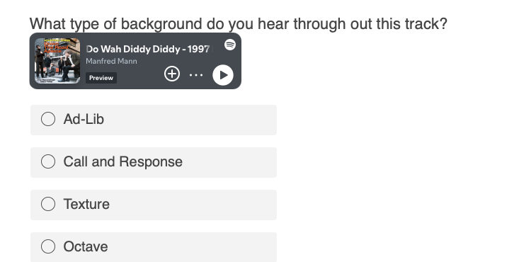 ? What type of background do you hear through out