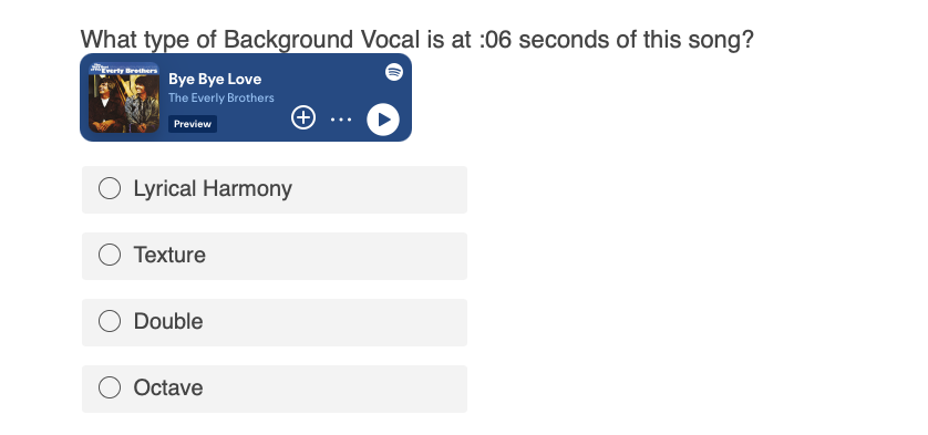 ? What type of Background Vocal is at :06 seconds
