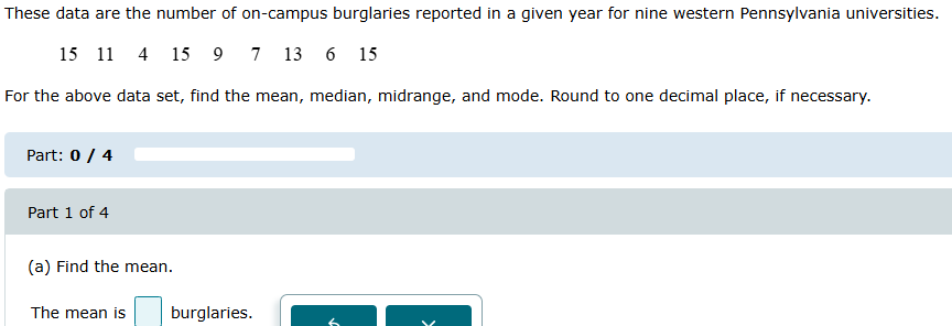These data are the number of on-campus burglaries