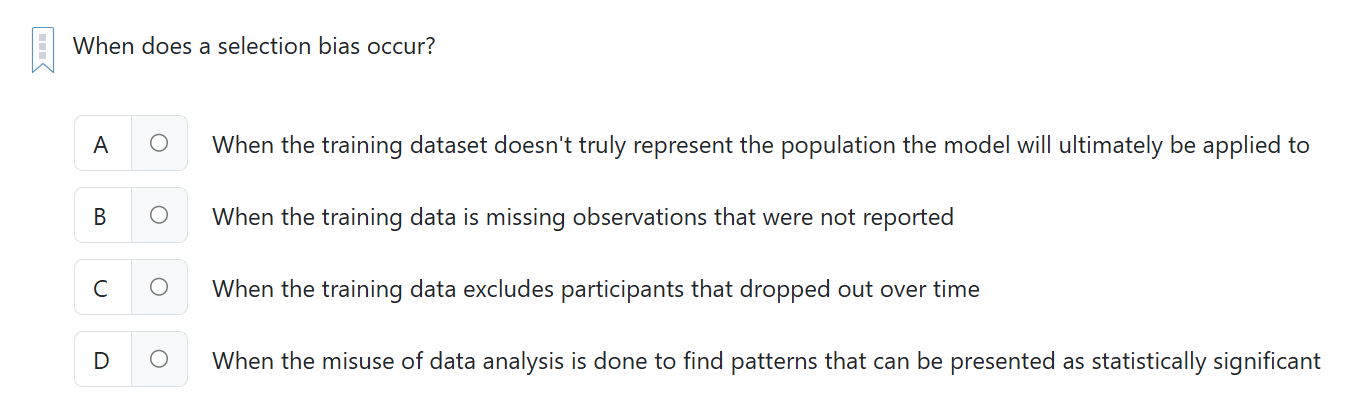 ? | When does a selection bias occur? A When the