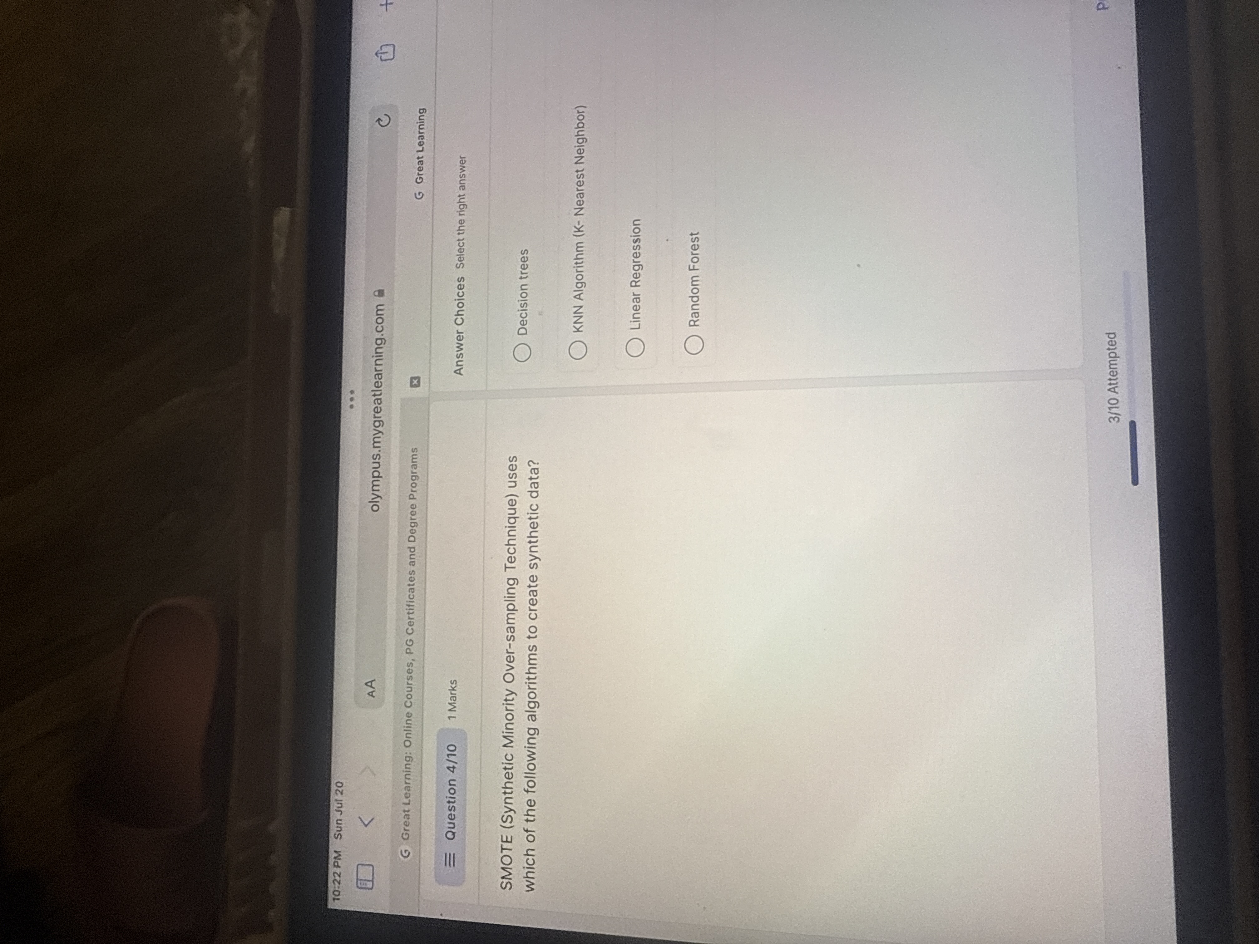 10:22 PM Sun Jul 20 ... AA