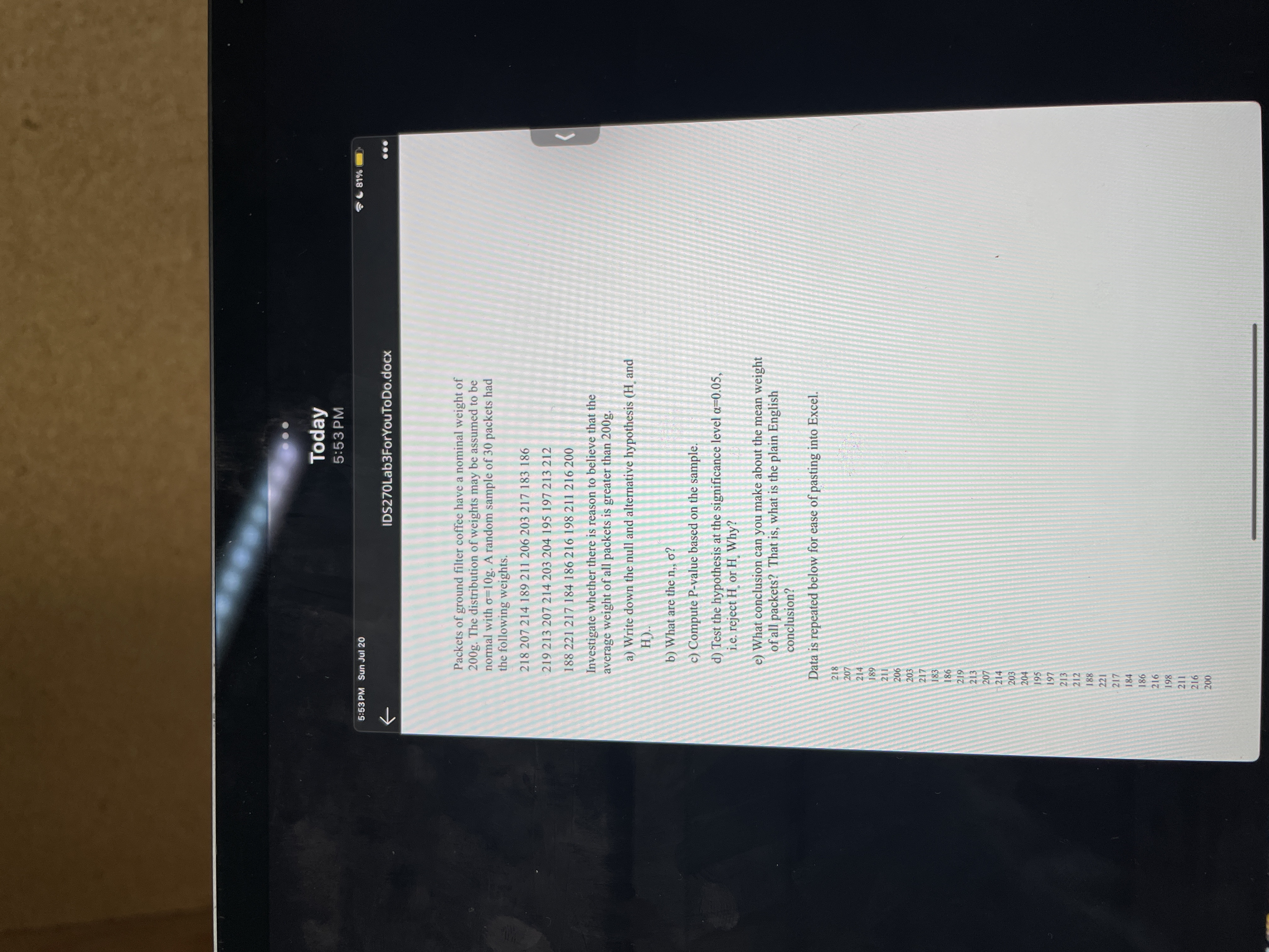 Today 5:53 PM 5:53 PM Sun Jul 20 ( 81%