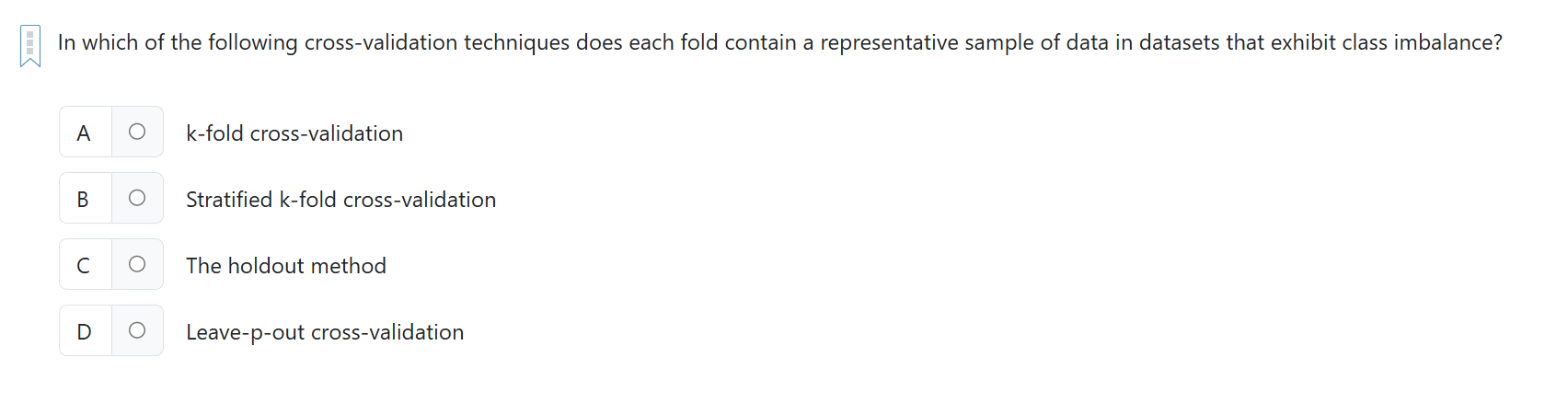 ? In which of the following cross-validation