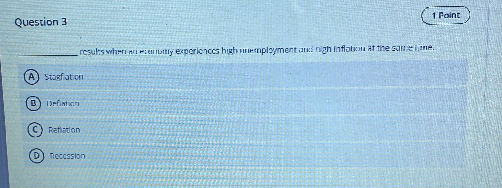 Results Question 3 1 Point results when an