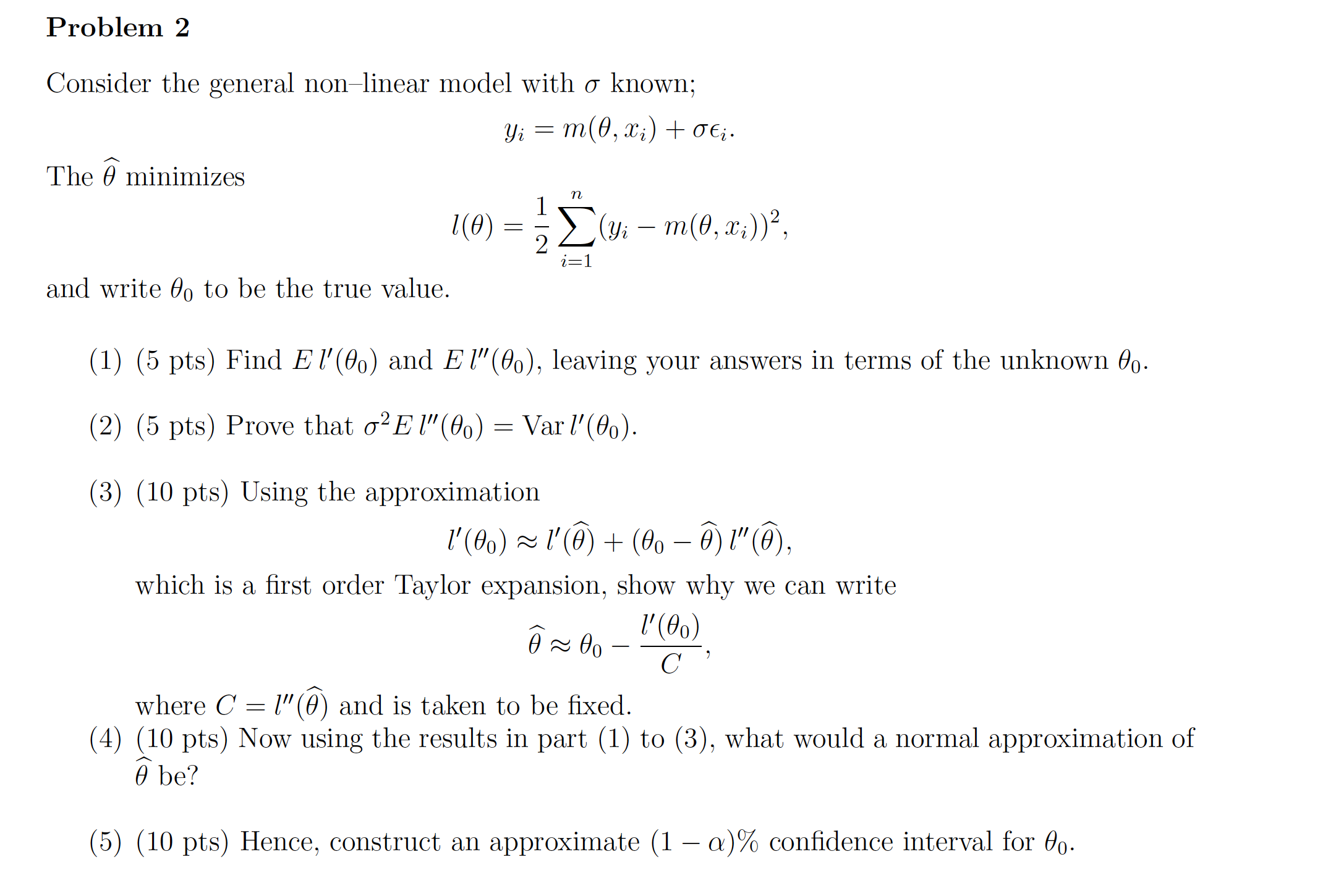 HOMEWORK 7 Problem 1 Given the provided dataset