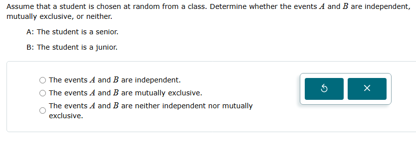 ? Assume that a student is chosen at random from