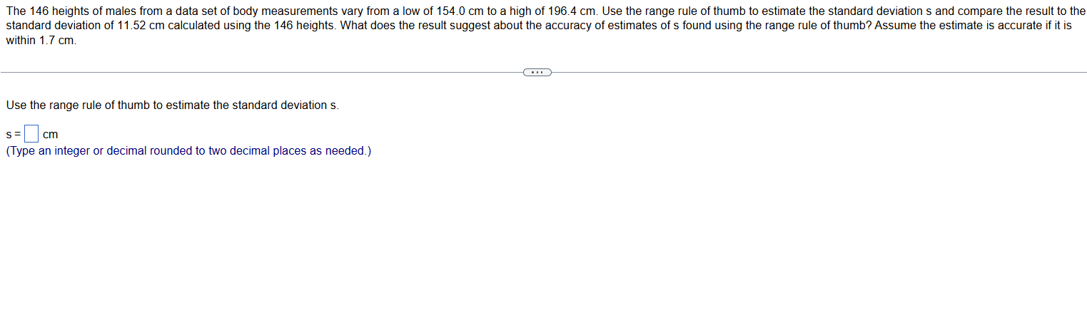 The 146 heights of males from a data set of body