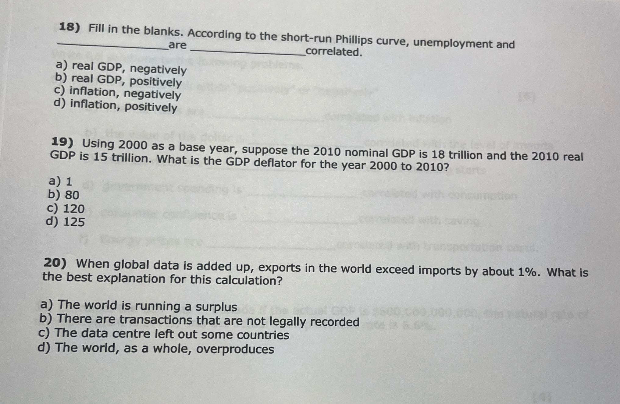 Now these 18) Fill in the blanks. According to