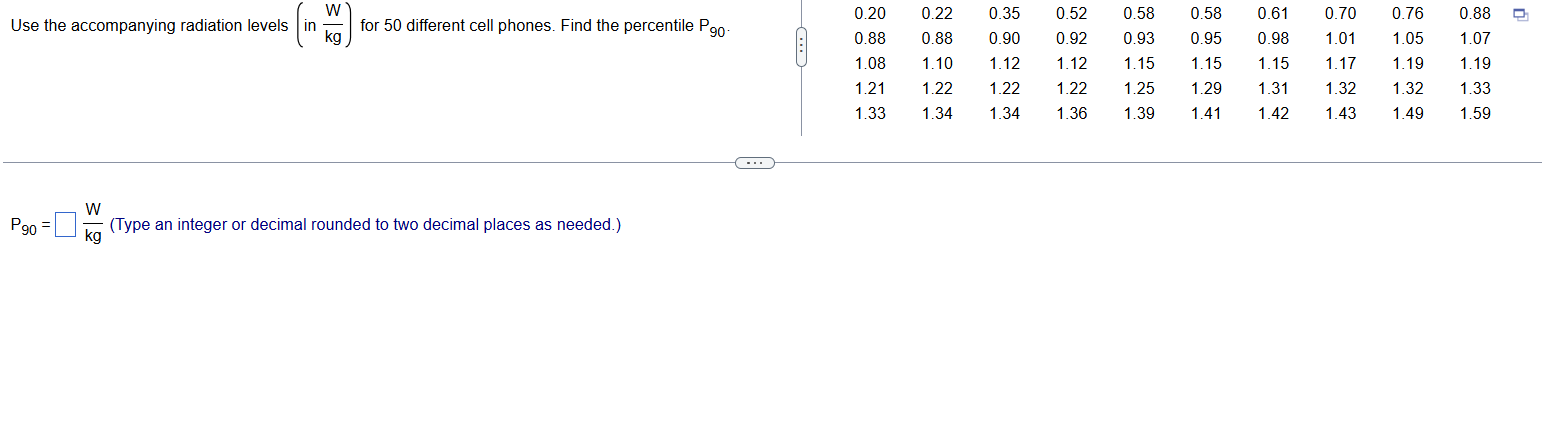 W Use the accompanying radiation levels in 0.22