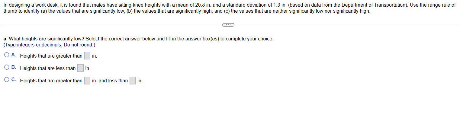In designing a work desk, it is found that males