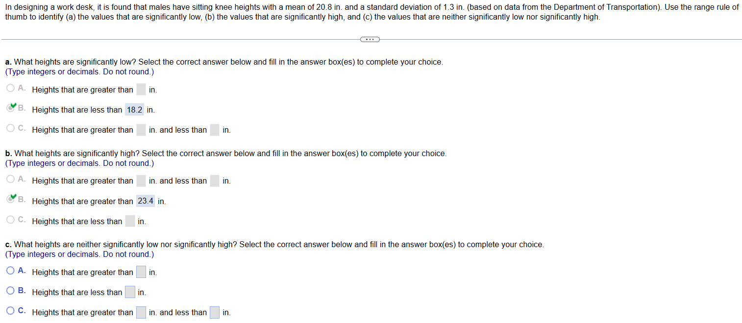 In designing a work desk, it is found that males