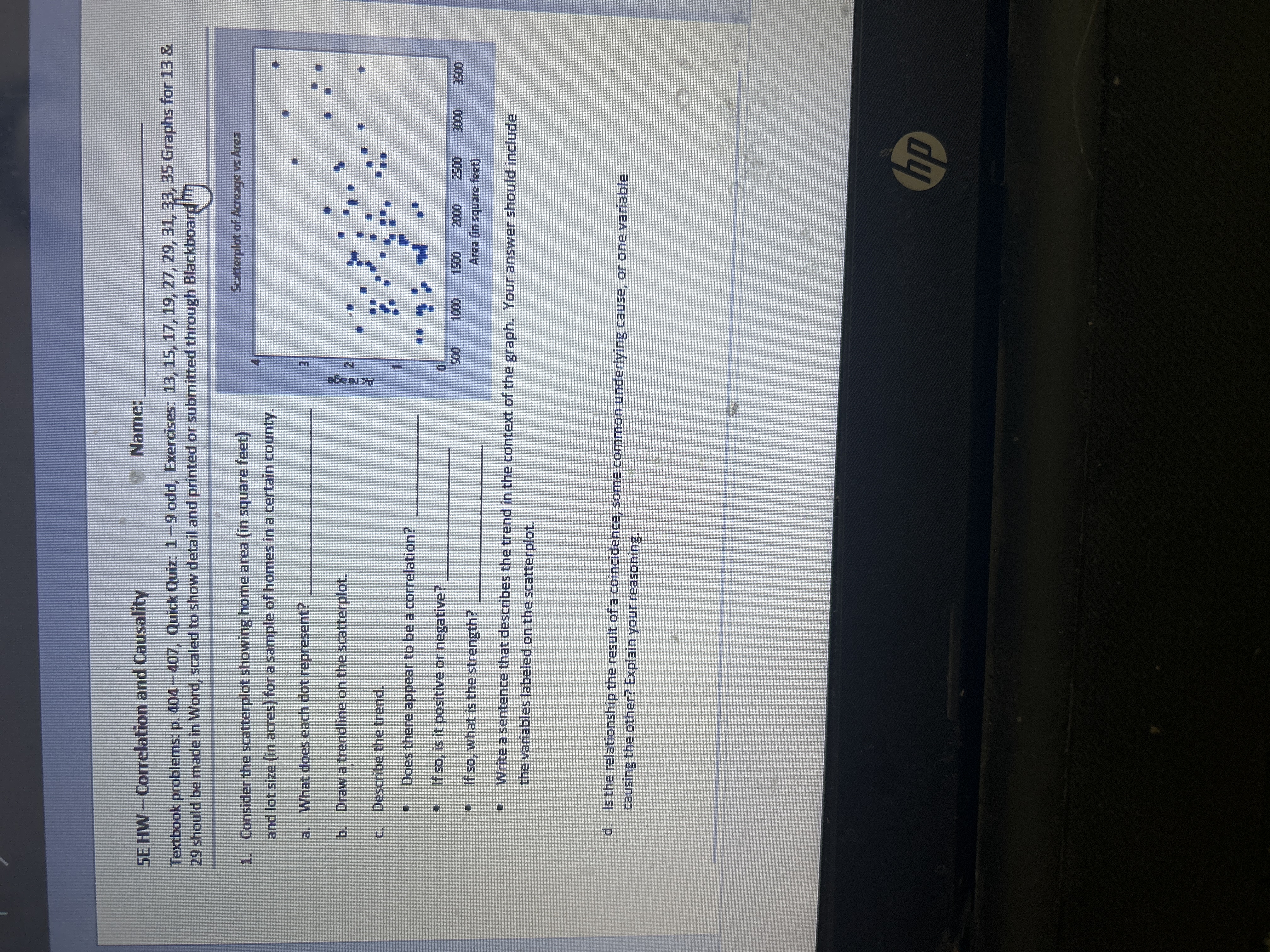 Please solve this SE HW - Correlation and