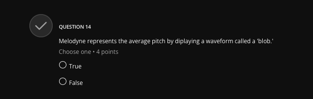 ? QUESTION 14 Melodyne represents the average