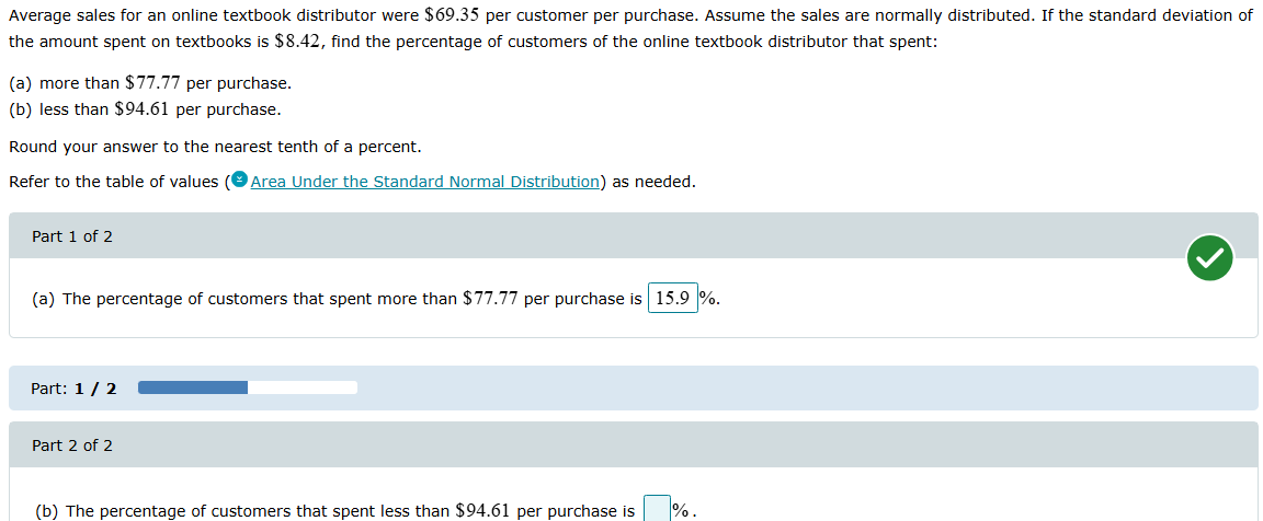 (b)The percentage of customers that spent more