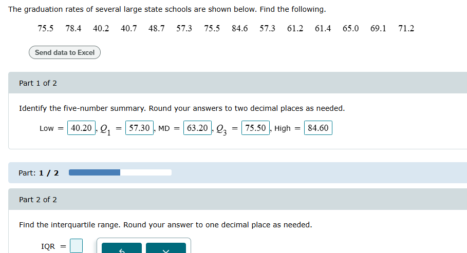 Find the interquartile range. Round your answer