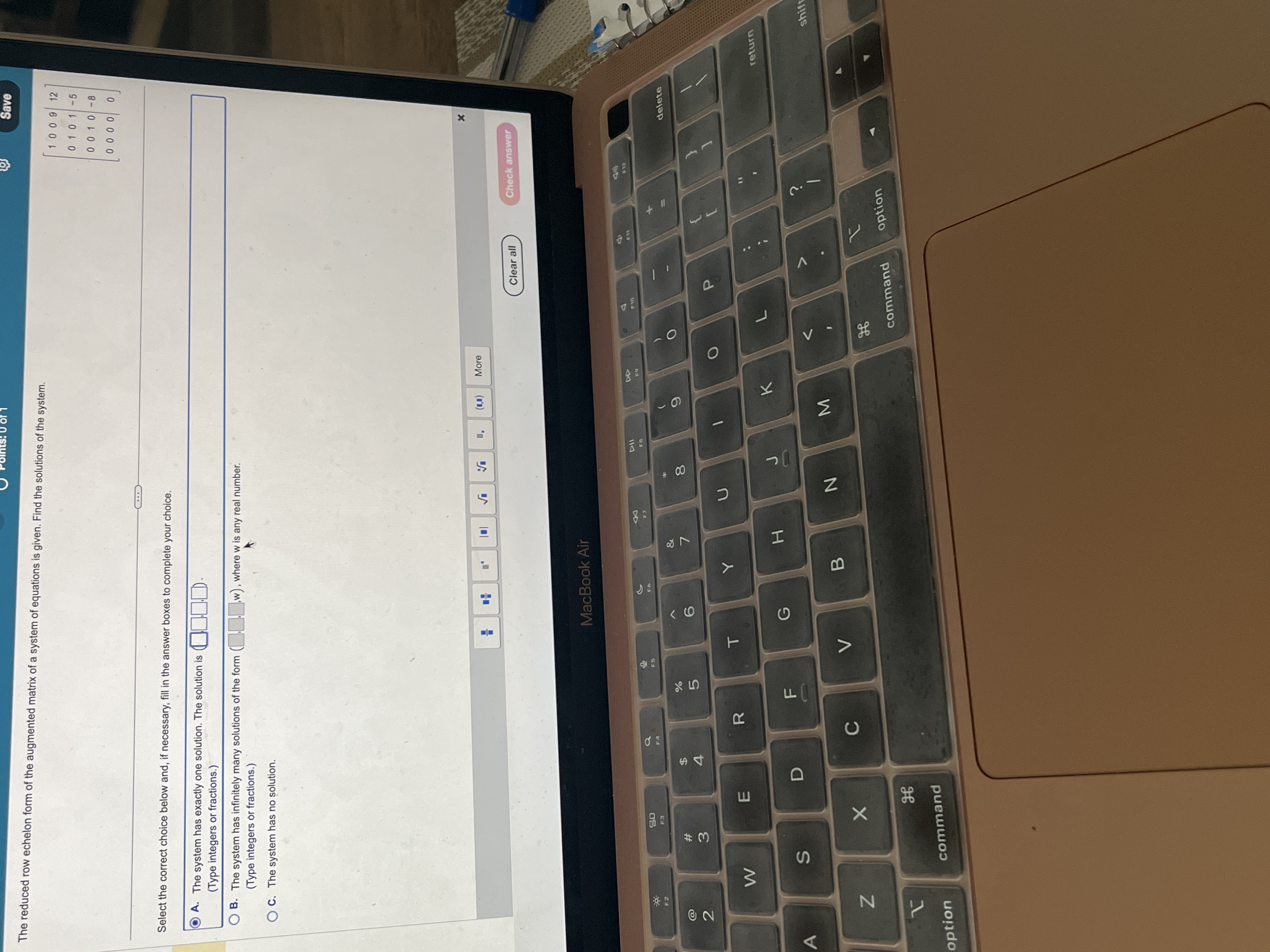 Answer this question correctly Save The reduced