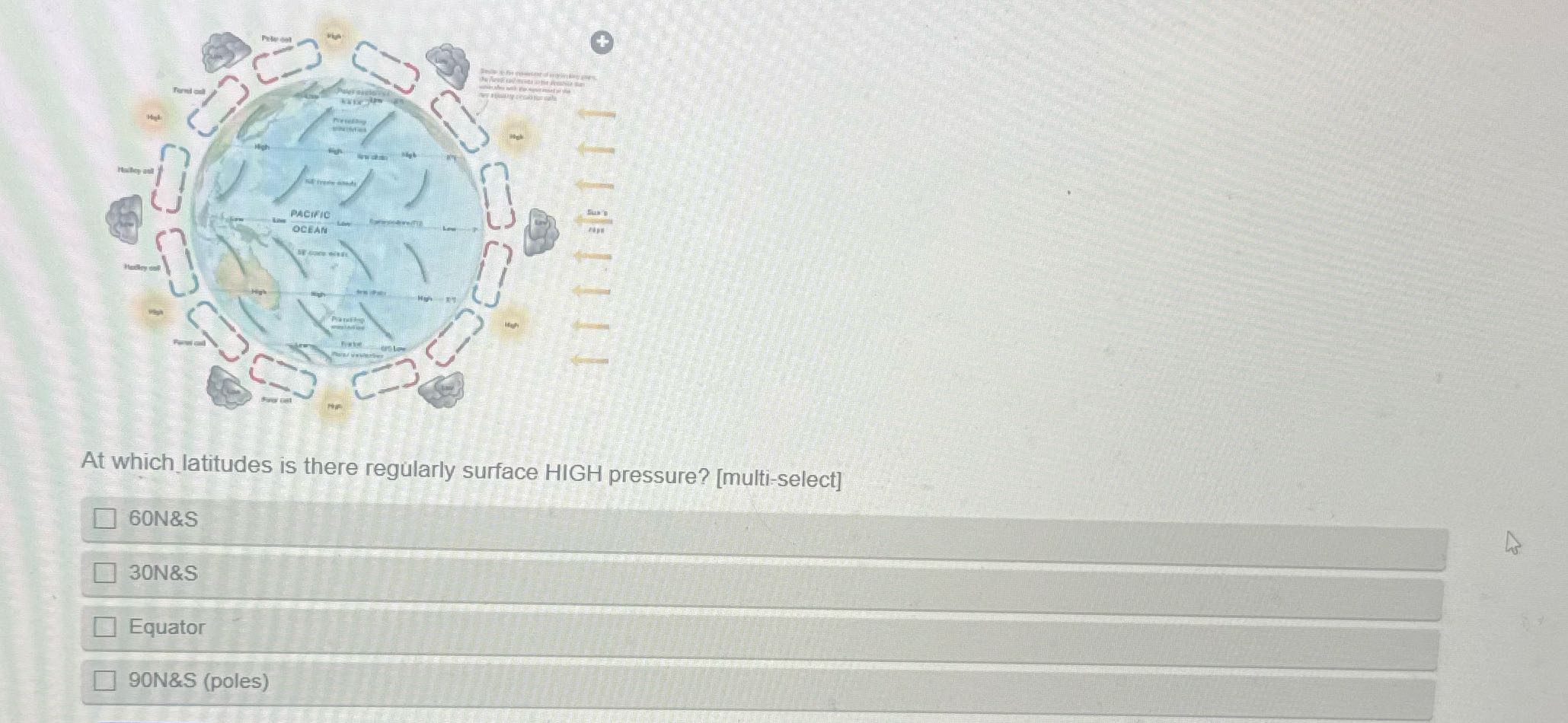 ? PACIFIC OCEAN At which latitudes is there