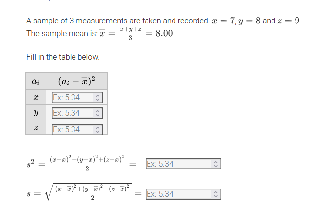 A sample of 3 measurements are taken and