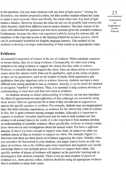 EVIDENCE (pgs. 23-24): How does data/evidence