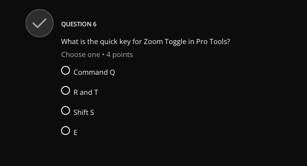 ? O10] S3 110) What is the quick key for Zoom