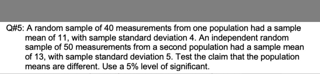 Test the claim that the population means are