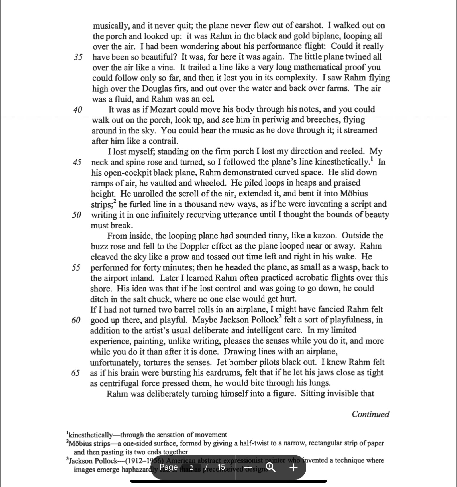 from here musically, and it never quit; the plane