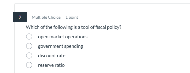 s Multiple Choice 1 point Which of the following