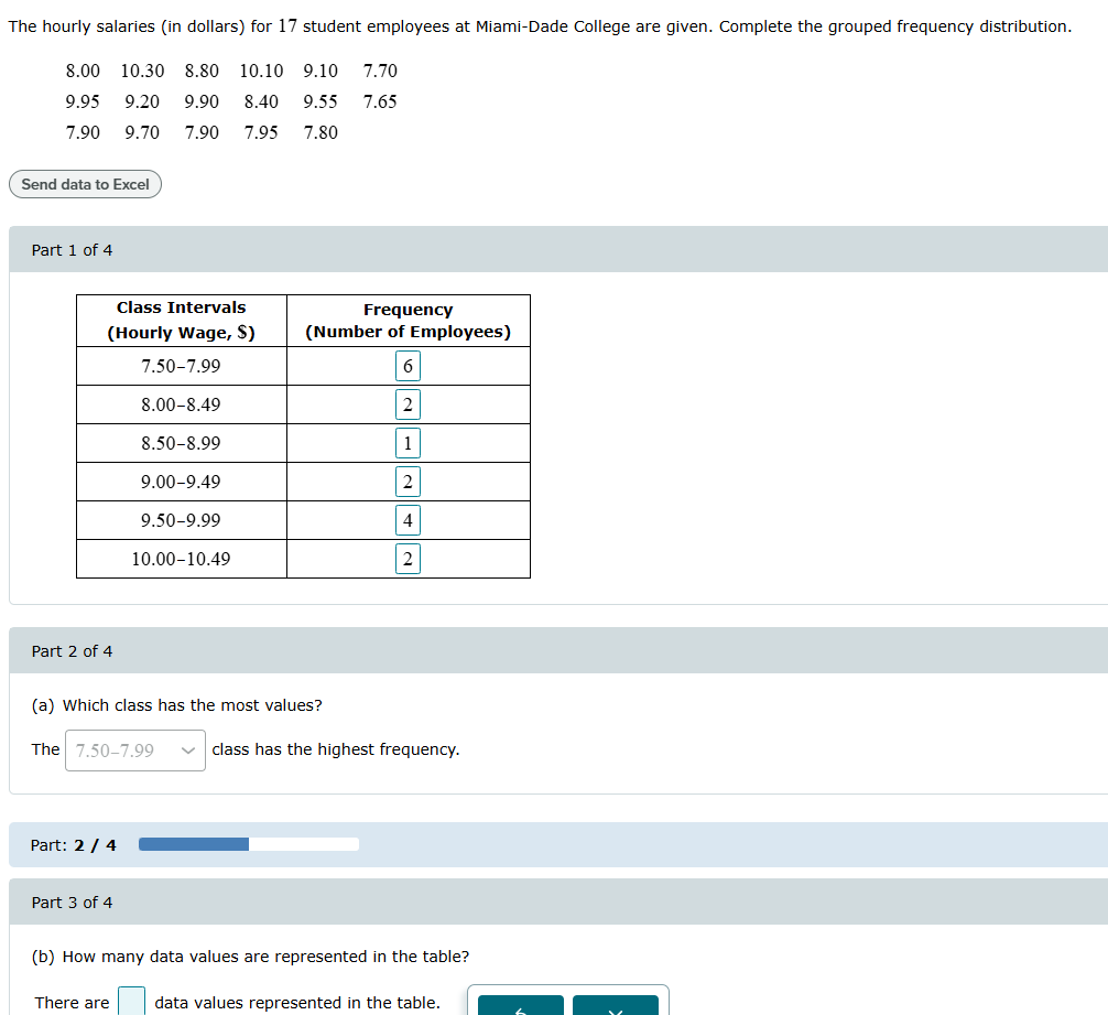 (b)How many data values are represented in the