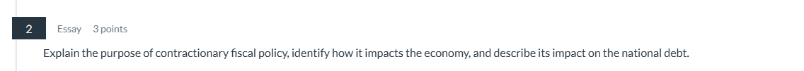 ? Essay 3 points Explain the purpose of