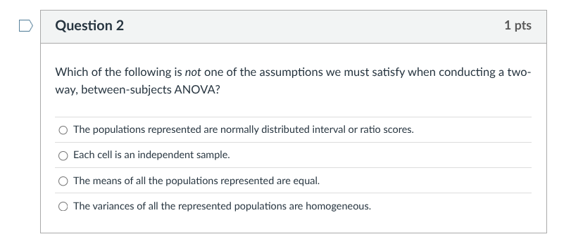 answer for stats [) | Question 2 Which of the
