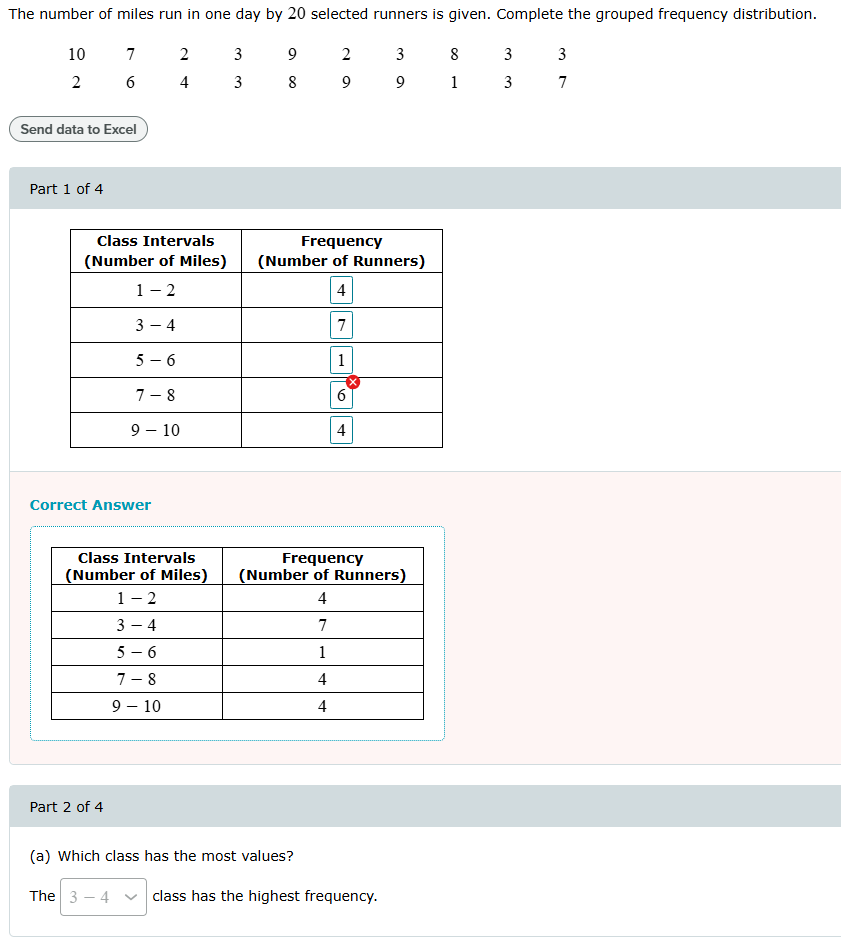 (b)How many data values are represented in the