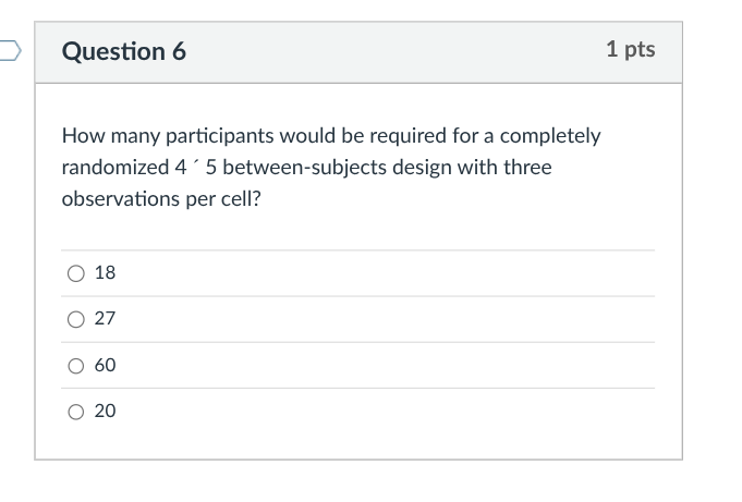 answer for stats Question 6 1 pts How many