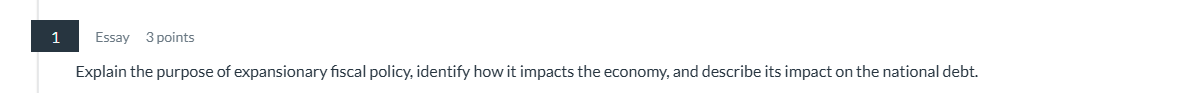 ? Essay 3 points Explain the purpose of