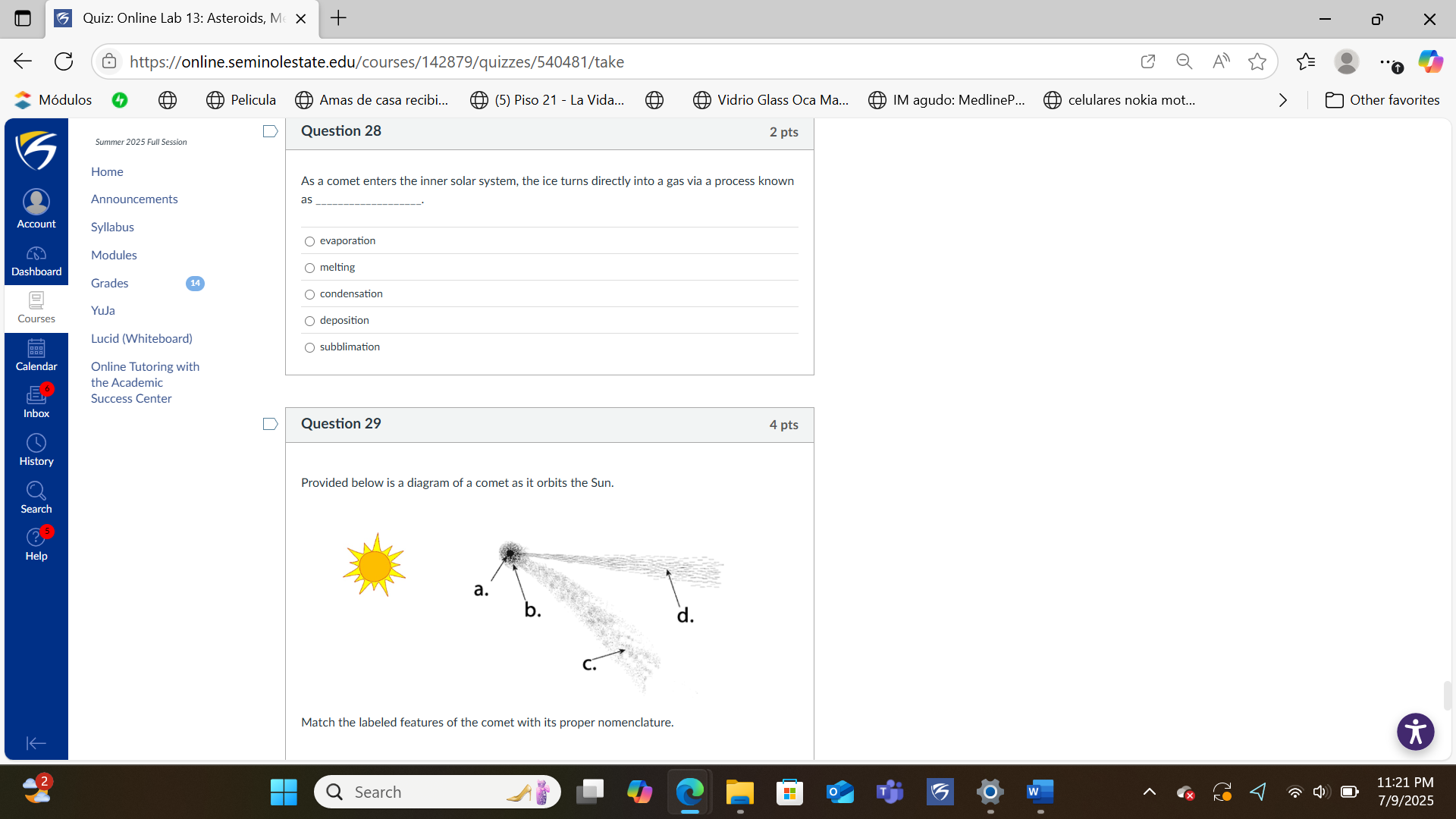 S 3 Quiz: Online Lab 13: Asteroids, Mc X + X C