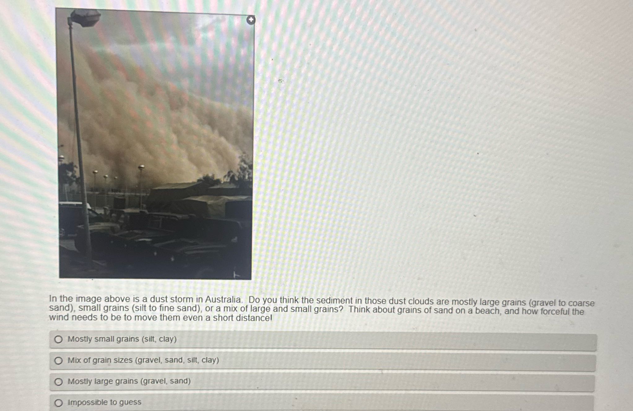 ? In the image above is a dust storm in