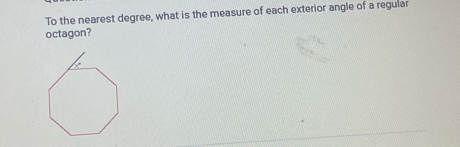 ? To the nearest degree, what is the measure of