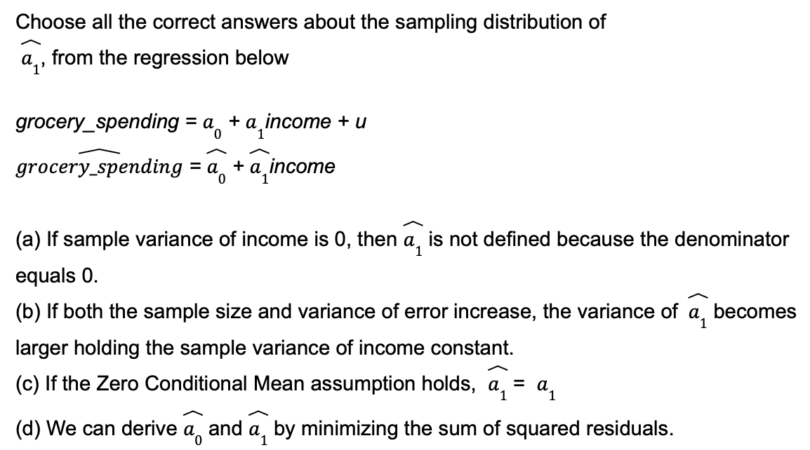 Choose all the correct answers about the sampling