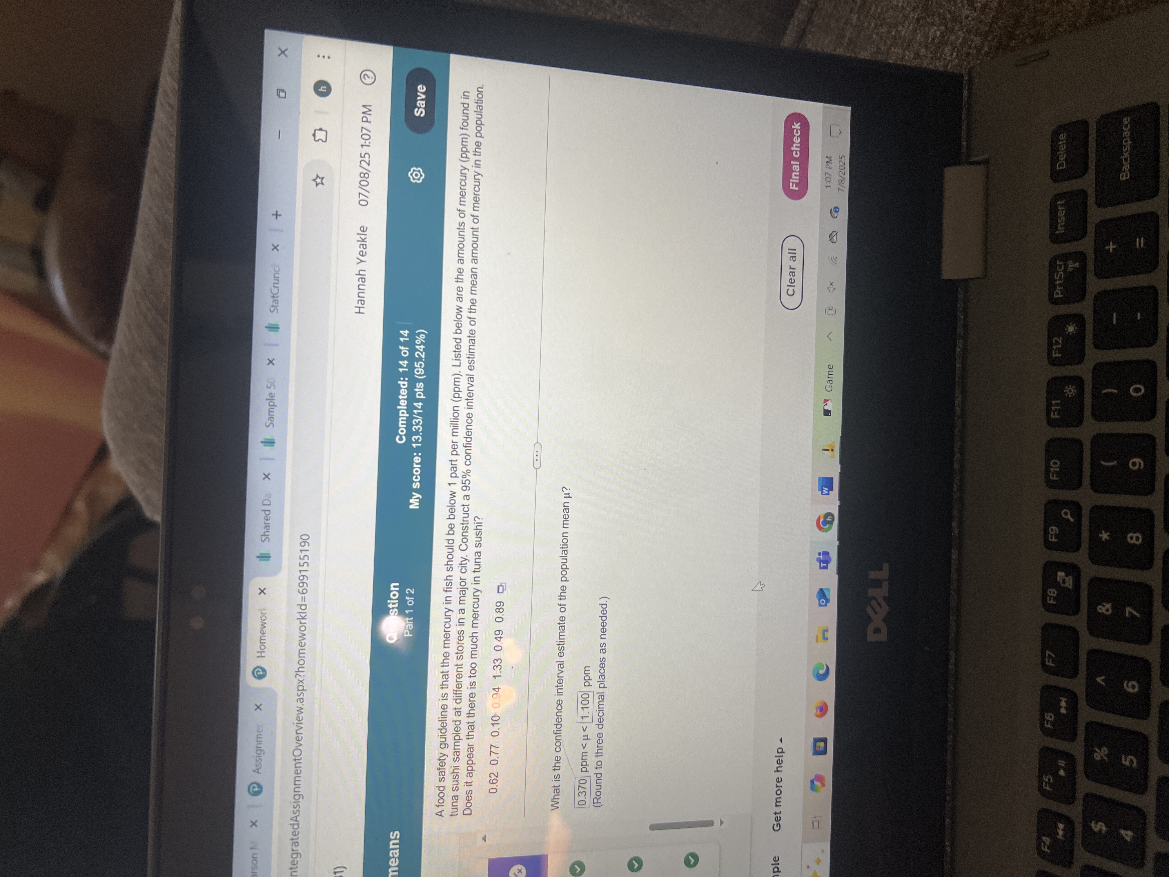 arson M x P Assignmer X P Homework X I Shared Da