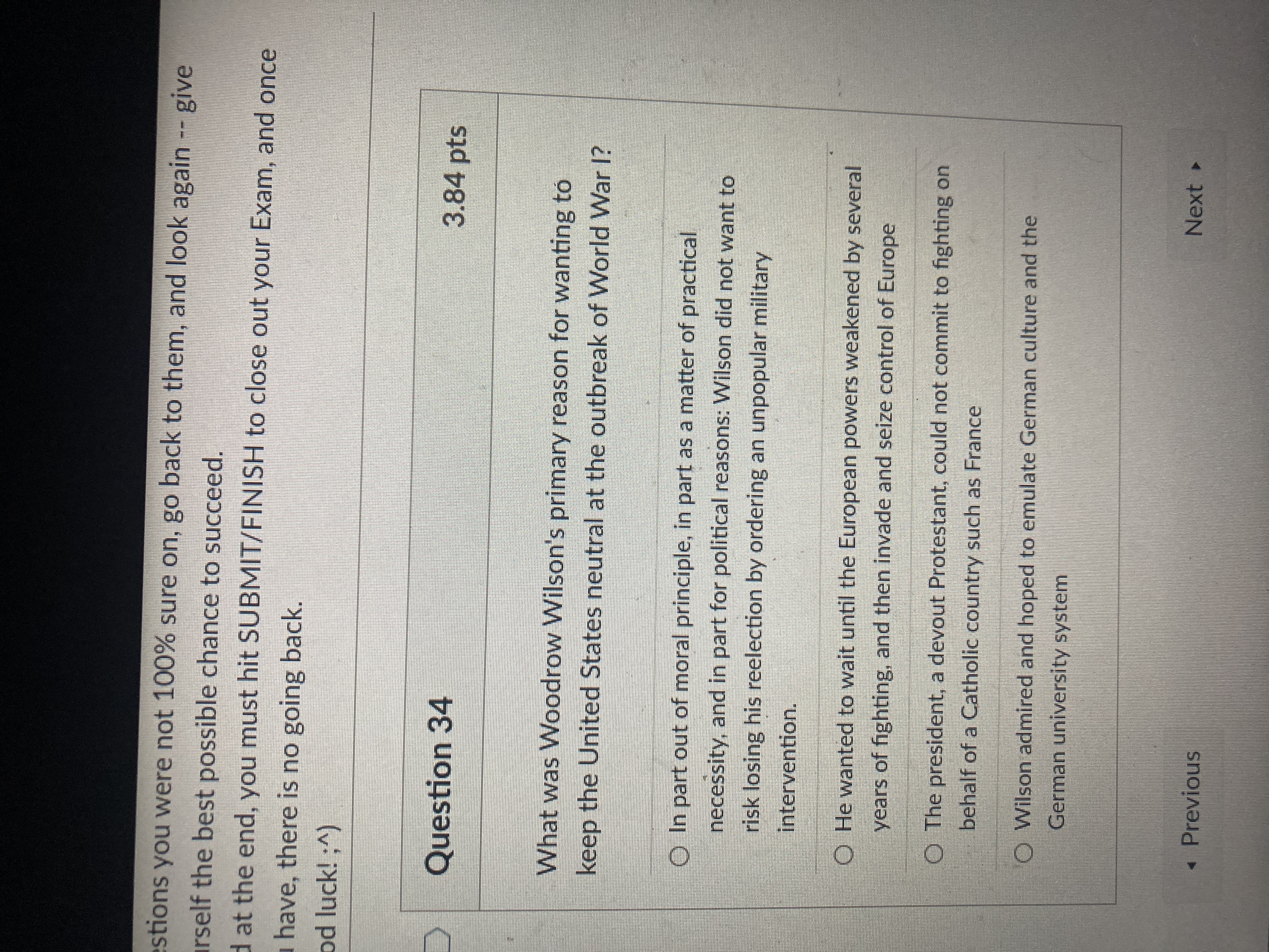 State the correct answer stions you were not 100%