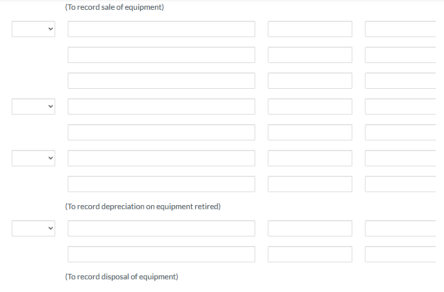 last part (To record sale of equipment) (To