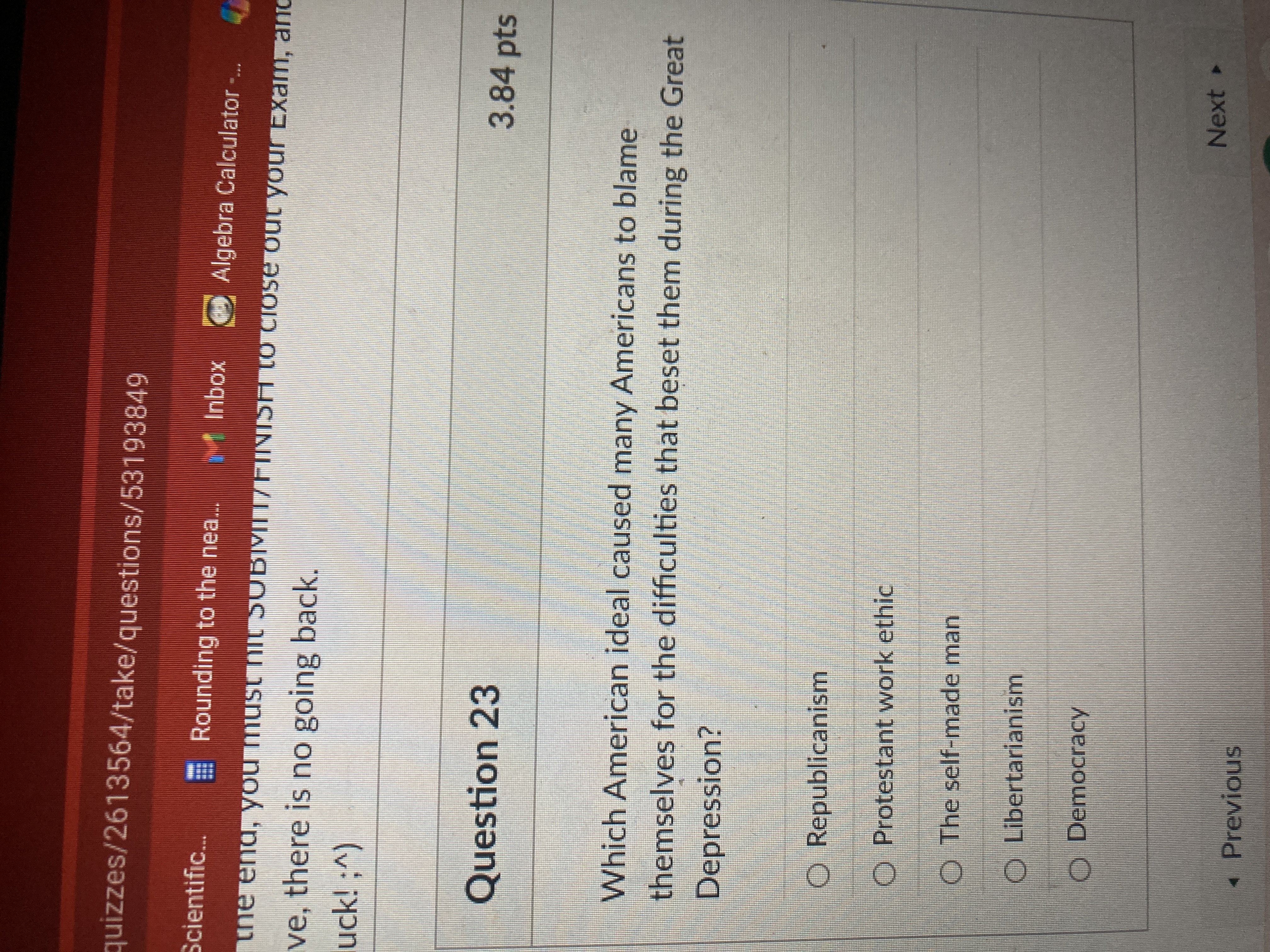 State the correct answer