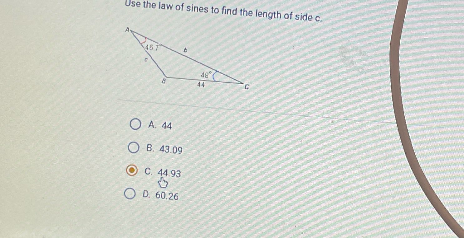 ? Use the law of sines to find the length of side