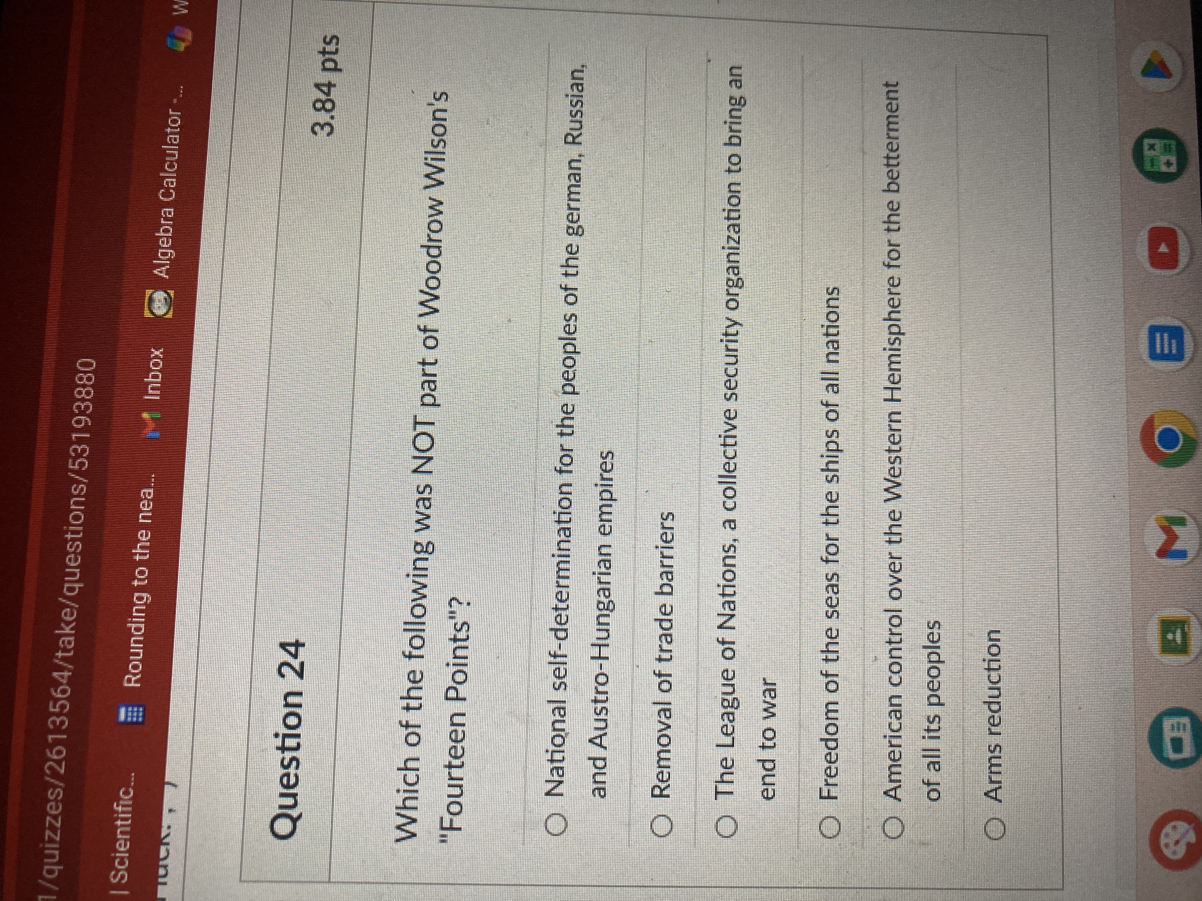 State the correct answer