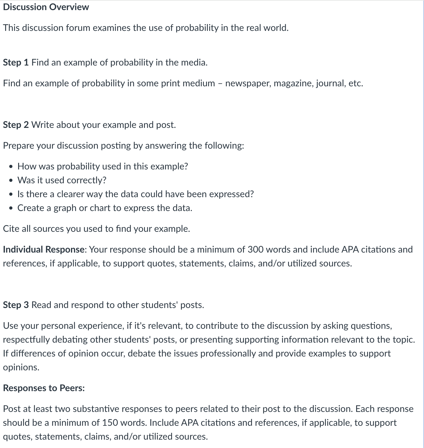 Discussion 3.1: Probability in the Media